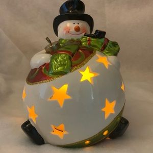 Snowman Color Changing Ceramic Light